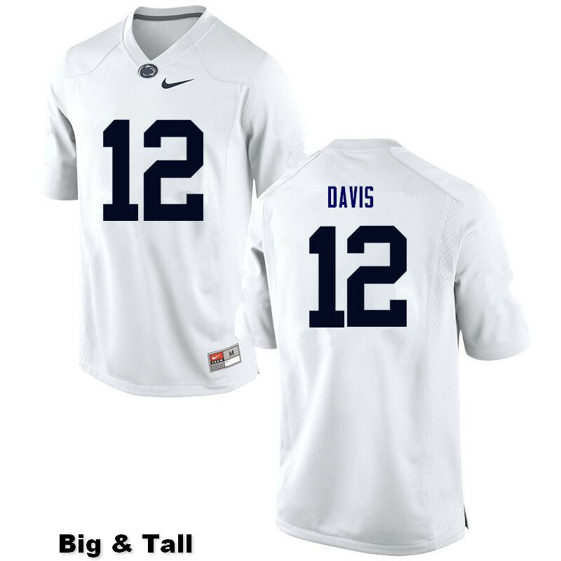 NCAA Nike Men's Penn State Nittany Lions Desi Davis #12 College Football Authentic Big & Tall White Stitched Jersey XDG0298MY